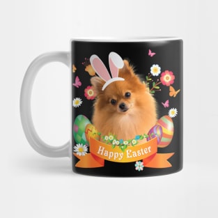 Bunny Pomeranian Dog Happy Easter Day Lover Egg Hunt Lovely Mug